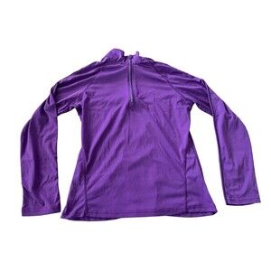 Apex Womens Activewear Top Purple Medium Quarter Zip Long Sleeve Mock Neck